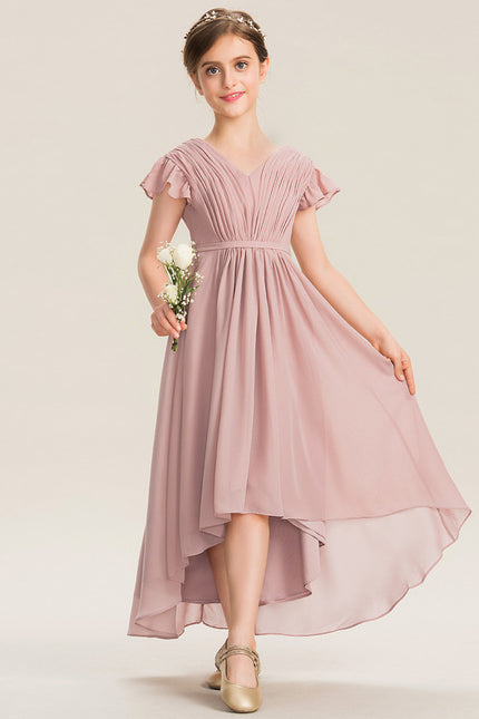 Robe Asymétrique Rose Flottante