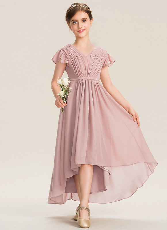 Robe Asymétrique Rose Flottante