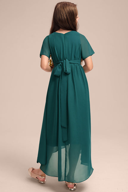 Robe Asymétrique Mousseline Émeraude - gallery 4