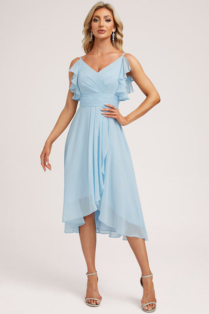 Robe Asymétrique Fluide Vert Pâle - gallery 1