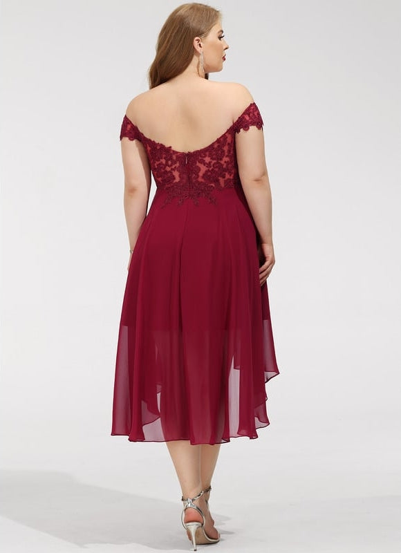 Robe Asymétrique Rouge Velours Élégant - gallery 7