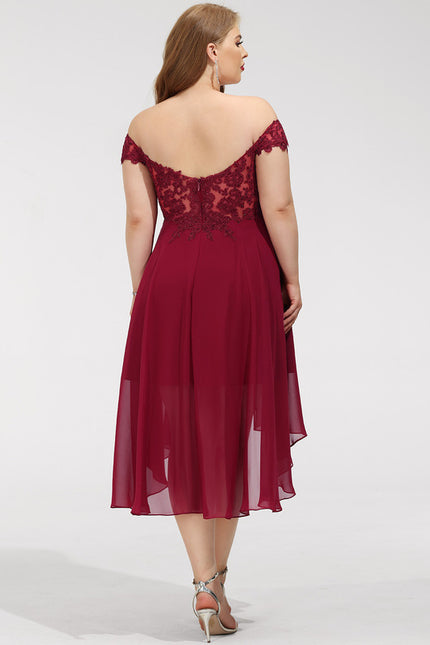 Robe Asymétrique Cocktail Bordeaux - gallery 7