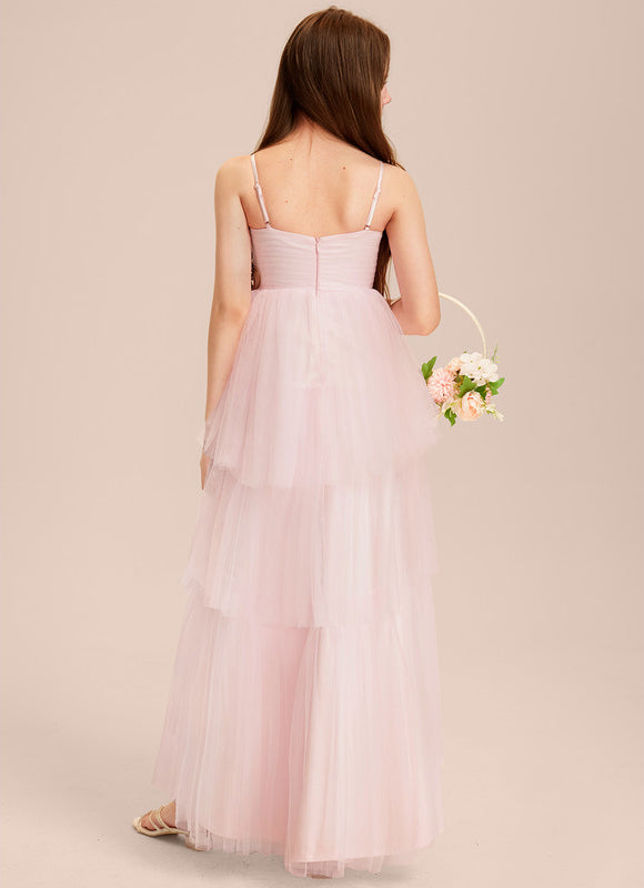 Robe Asymétrique Tulle Rose Pastel - gallery 4