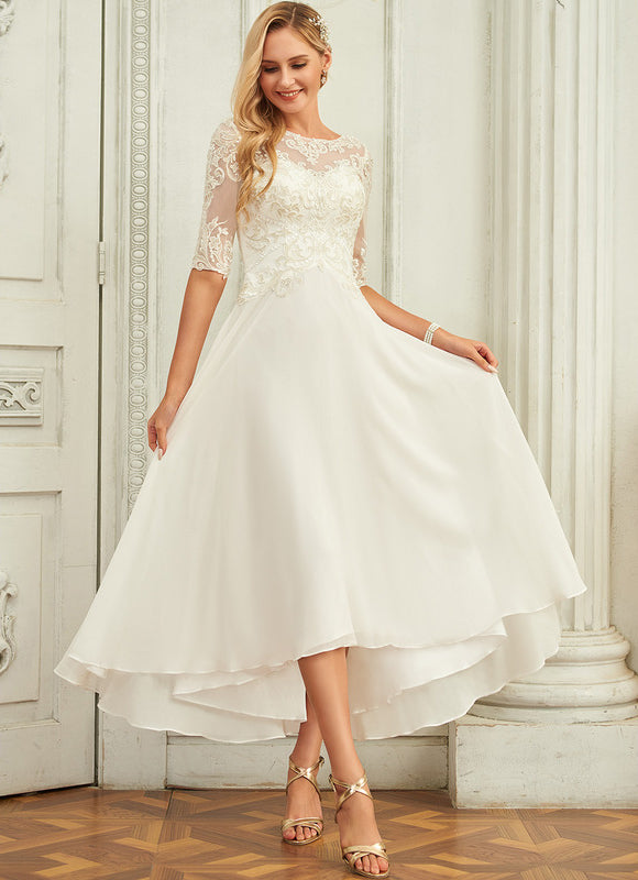 Robe Asymétrique Nuptiale Scintillante - gallery 4