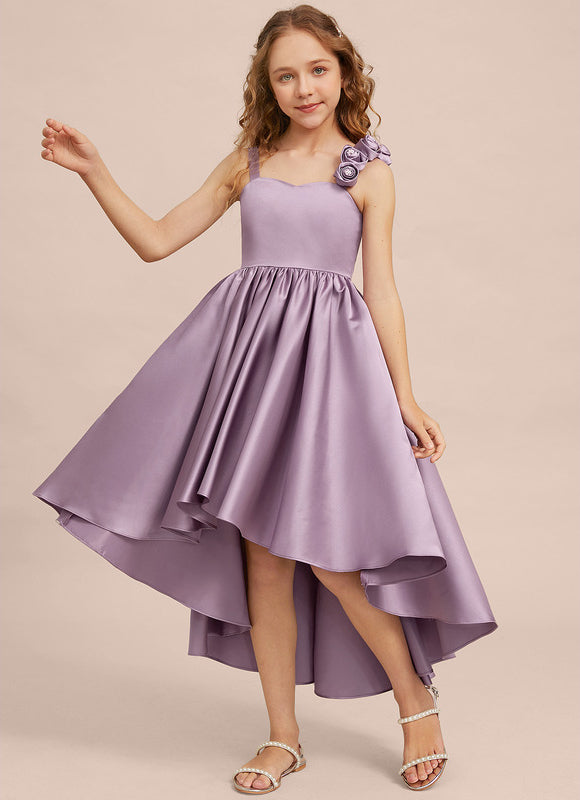 Robe Asymétrique Satin Lilas 3D