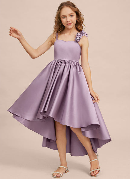 Robe Asymétrique Satin Lilas 3D