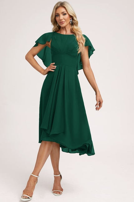 Robe Asymétrique Fluide À Volants - gallery 2