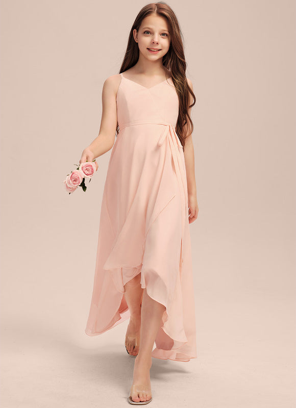Robe Asymétrique Flottante Beige - gallery 2