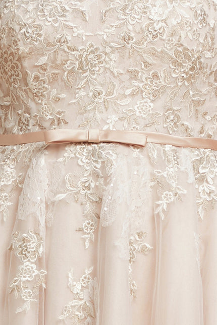 Robe Asymétrique Satinée Écrue - gallery 5