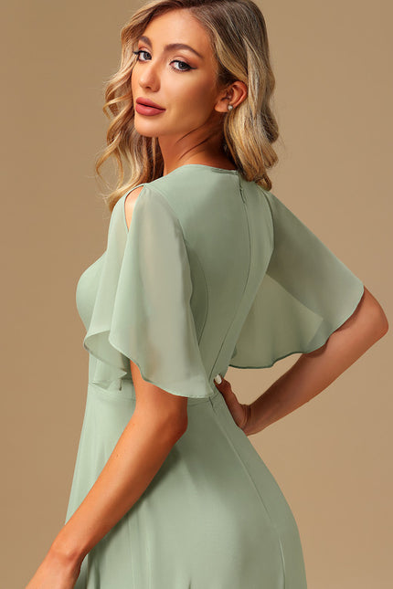 Robe Asymétrique Longue Vert Pâle - gallery 5