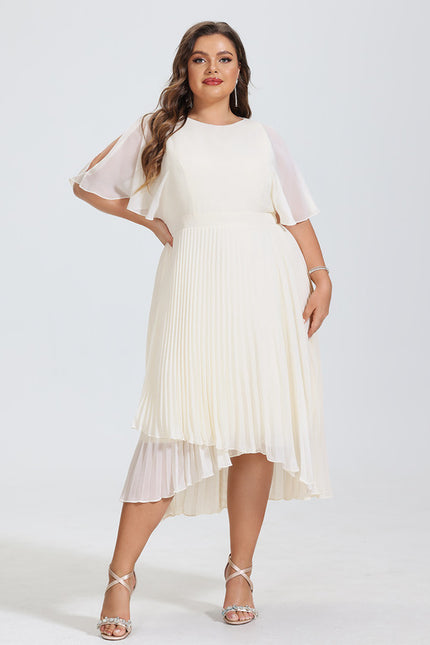 Robe Asymétrique Plissée Aérienne - gallery 5