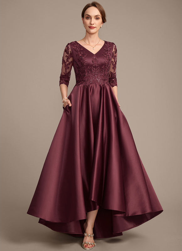 Robe Asymétrique Satinée Bordeaux Élégante