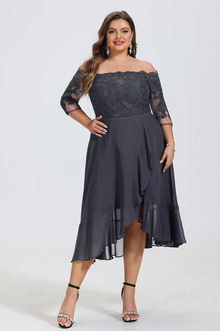 Robe Asymétrique Soirée Brodée - gallery 9