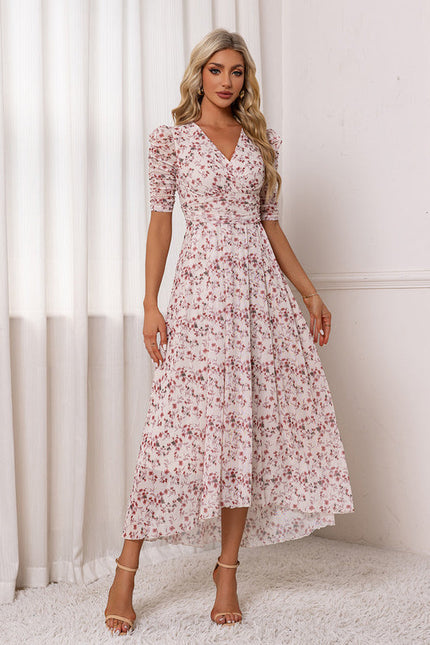 Robe Longue Asymétrique Fleurie - gallery 5