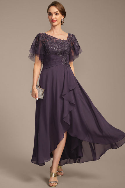 Robe Asymétrique Mauve Élégante