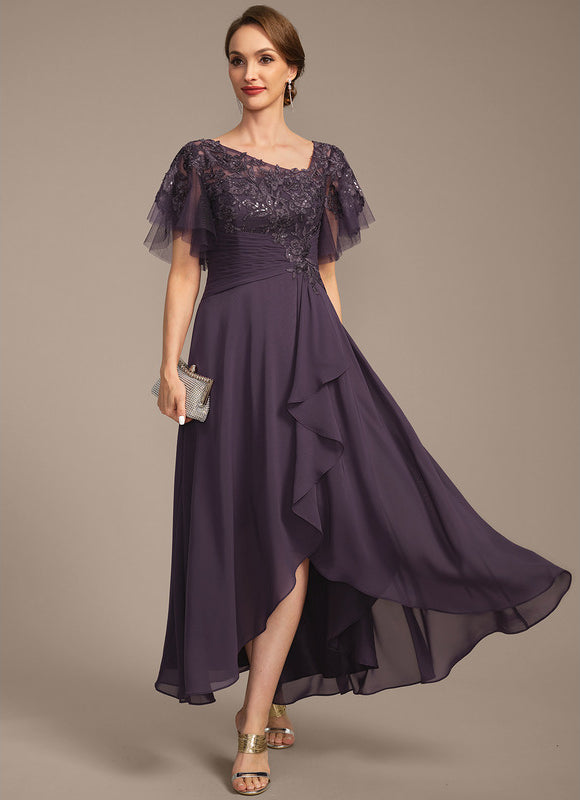 Robe Asymétrique Mauve Élégante