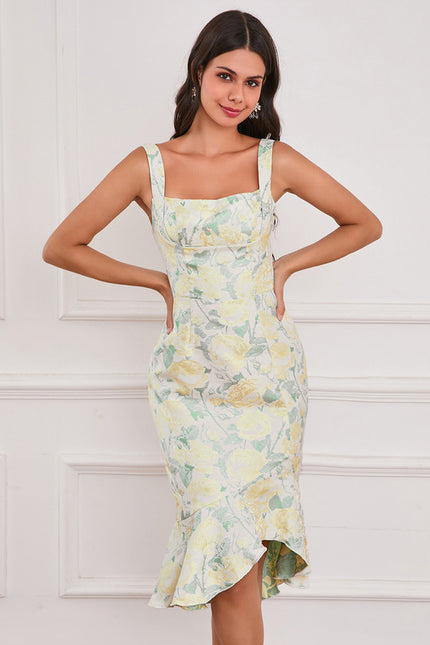 Robe Asymétrique Bleu Floral Sirène - gallery 8