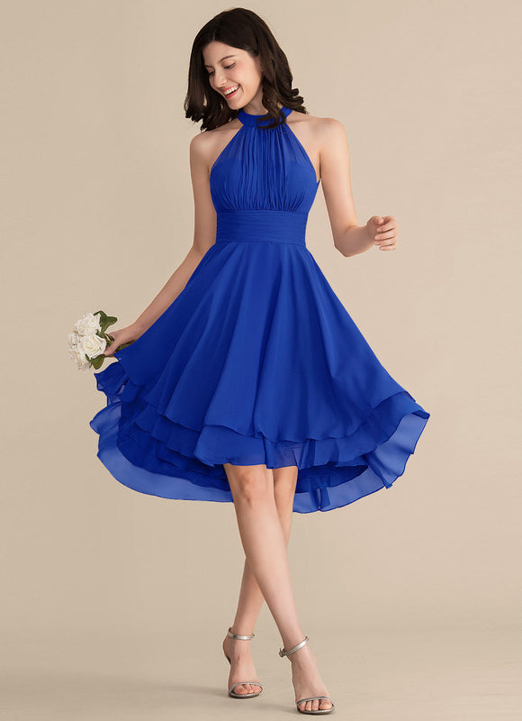 Robe Asymétrique Fluide À Volants - gallery 2