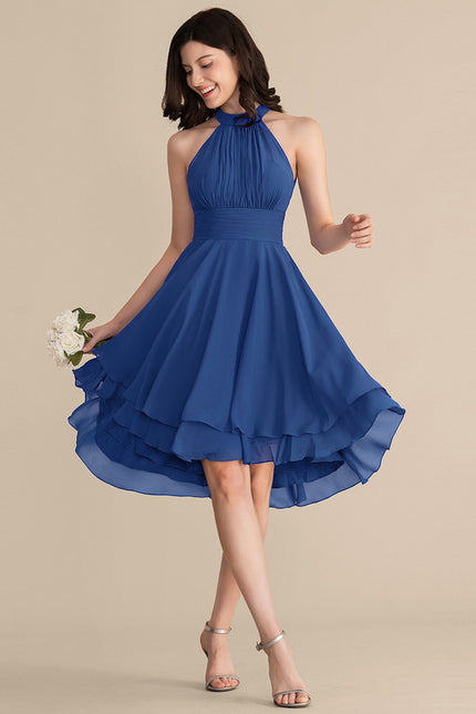 Robe Asymétrique Mousseline Prune - gallery 3
