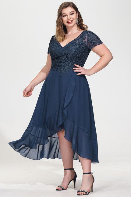 Robe Asymétrique Fluide Dentelle - gallery 7