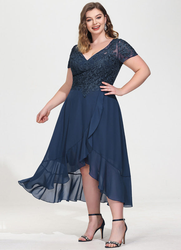 Robe Asymétrique Fluide Dentelle - gallery 7