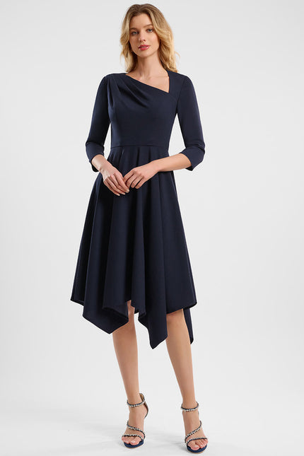 Robe Asymétrique Cocktail Asymétrique Marine - gallery 1