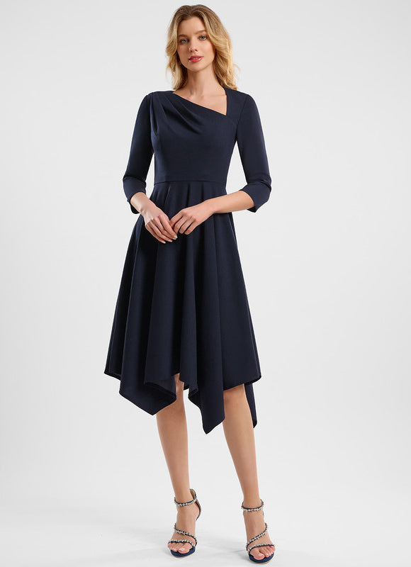Robe Asymétrique Cocktail Asymétrique Marine - gallery 1