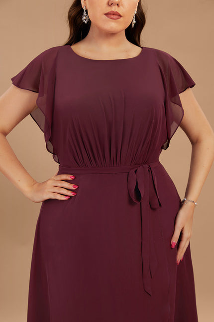 Robe Asymétrique Fluide À Volants - gallery 8