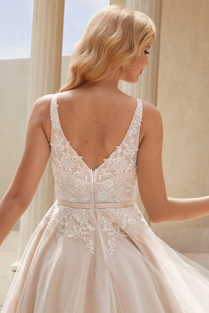 Robe Asymétrique Tulle Nude - gallery 1