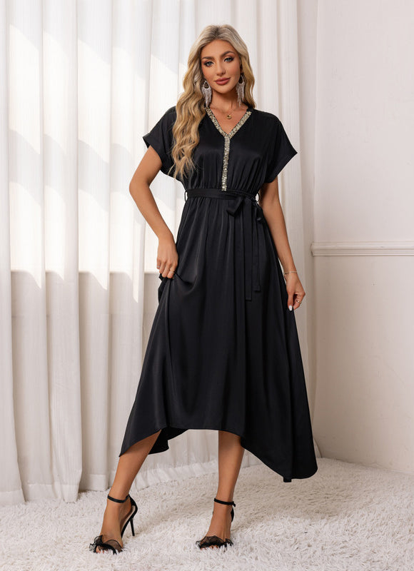 Robe Asymétrique Noire Chic - gallery 5