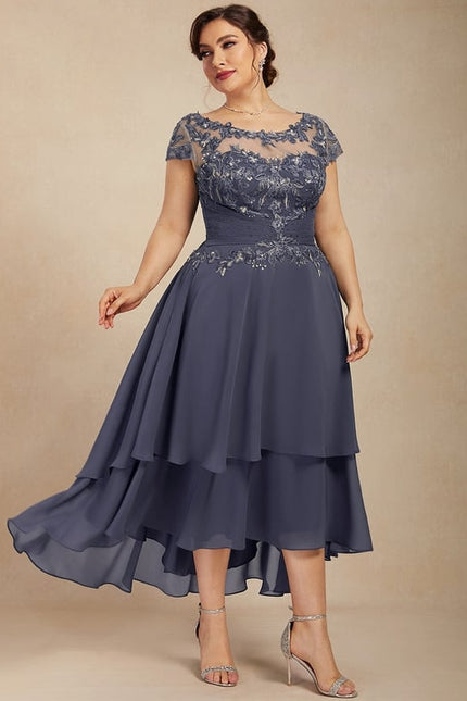 Robe Asymétrique Grise Élégante - gallery 9