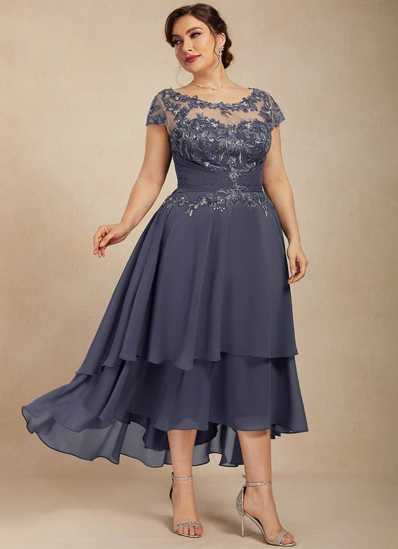 Robe Asymétrique Grise Élégante - gallery 9