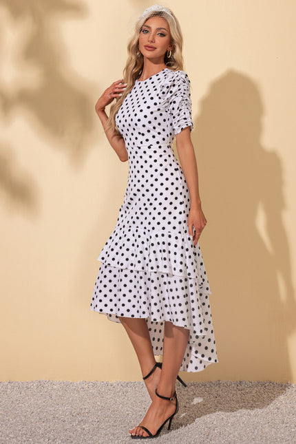 Robe Asymétrique À Pois Chic - gallery 3