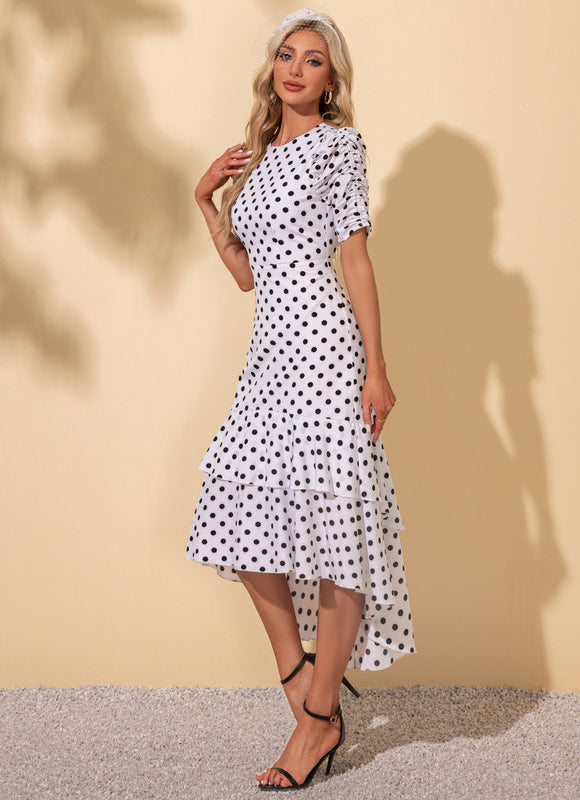 Robe Asymétrique À Pois Chic - gallery 3