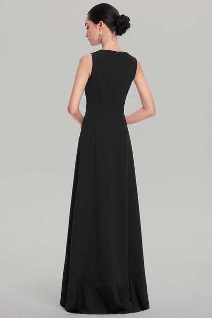 Robe Asymétrique Noire Volante - gallery 3