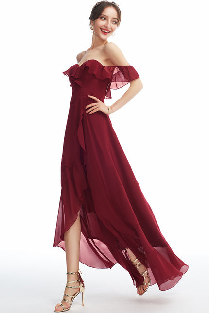 Robe Asymétrique Mousseline Volante - gallery 1