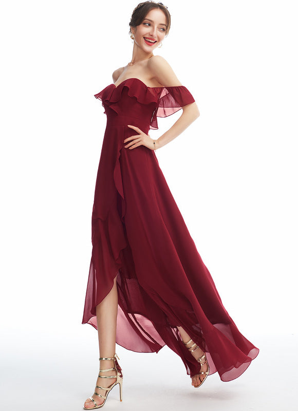 Robe Asymétrique Mousseline Volante - gallery 1