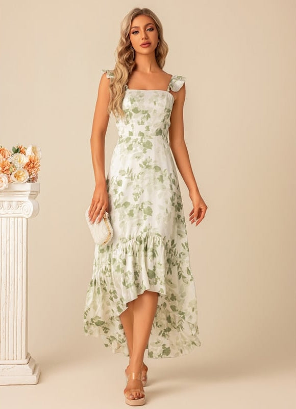 Robe Asymétrique Florale Légère - gallery 5