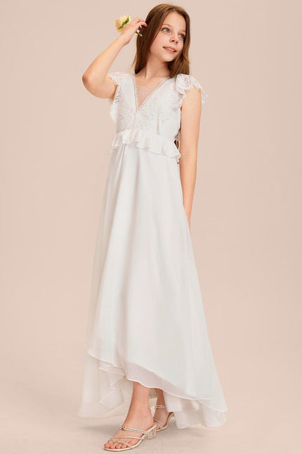 Robe Blanche Asymétrique Mariage - gallery 1