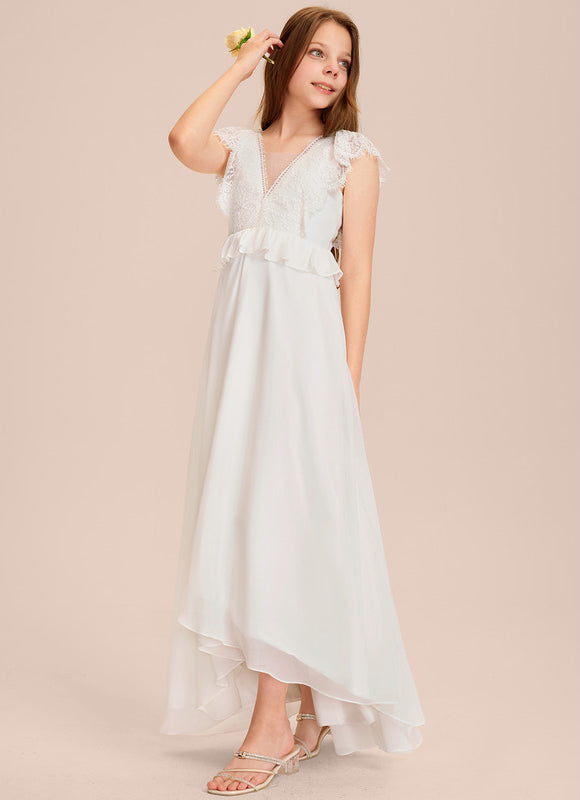 Robe Blanche Asymétrique Mariage - gallery 1