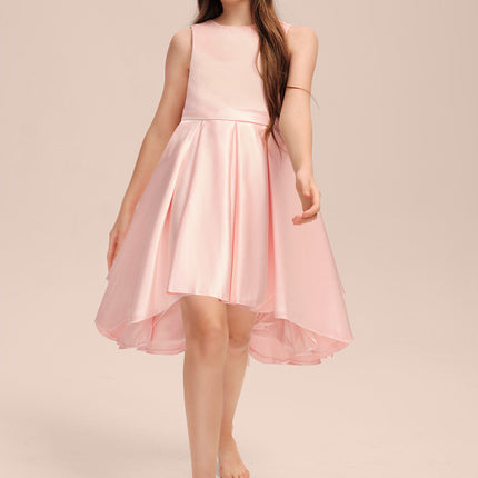 Robe Asymétrique Satinée Rose