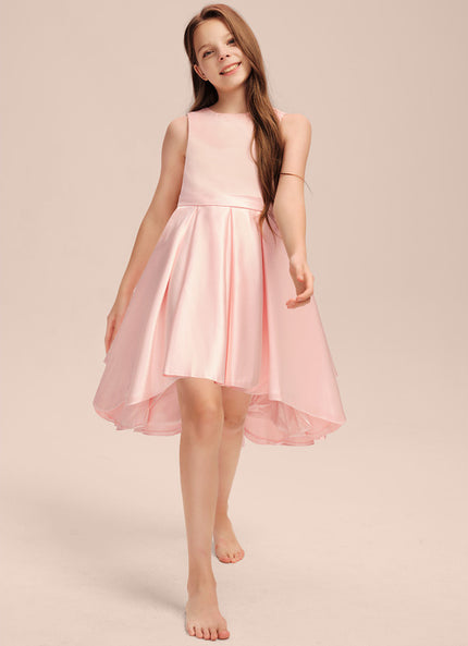 Robe Asymétrique Satinée Rose
