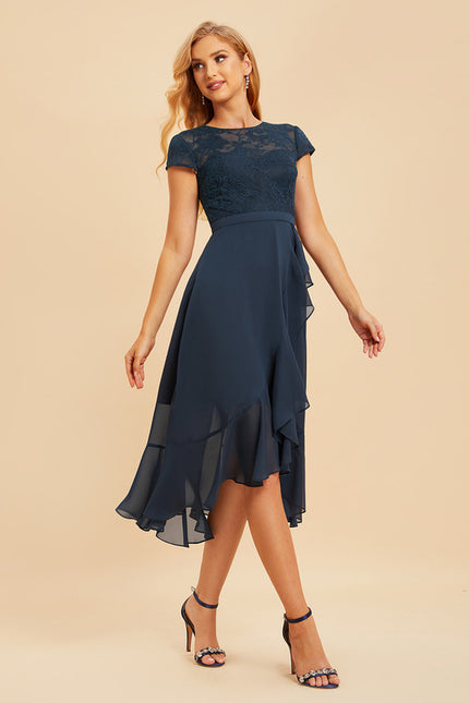 Robe Asymétrique Chiffon Élégante - gallery 2