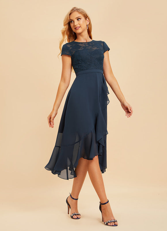 Robe Asymétrique Chiffon Élégante - gallery 2
