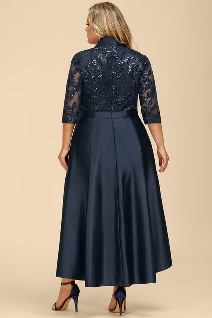 Robe Asymétrique Satinée Nuit - gallery 8