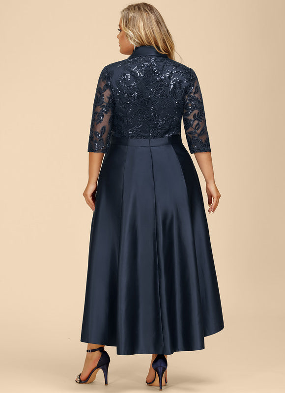 Robe Asymétrique Satinée Nuit - gallery 8