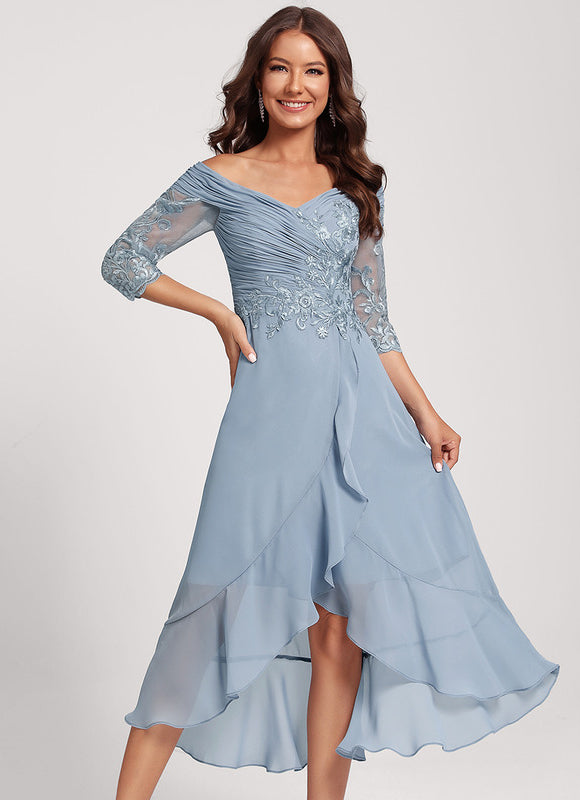 Robe Asymétrique Soirée Brodée