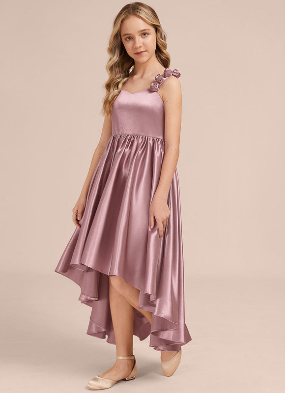 Robe Asymétrique Satinée Florale Enfant - gallery 1