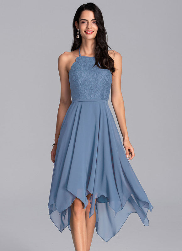 Robe Asymétrique Céleste Effusion