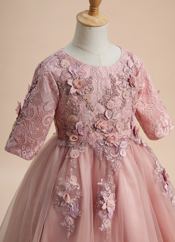 Robe Asymétrique Tulle Fleurie - gallery 3